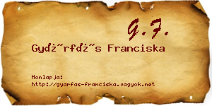 Gyárfás Franciska névjegykártya
